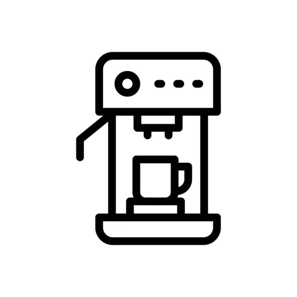Kahve Makinesi Vektör Ince Çizgi Simgesi — Stok Vektör