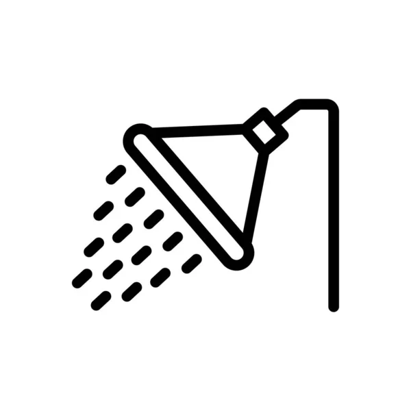 Douche Vector Dunne Lijn Pictogram — Stockvector