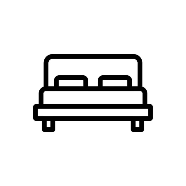 Bettenvektor Dünne Linie Symbol — Stockvektor