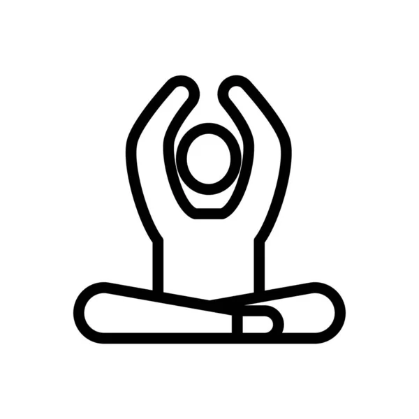 Yoga Vektörü Ince Çizgi Simgesi — Stok Vektör