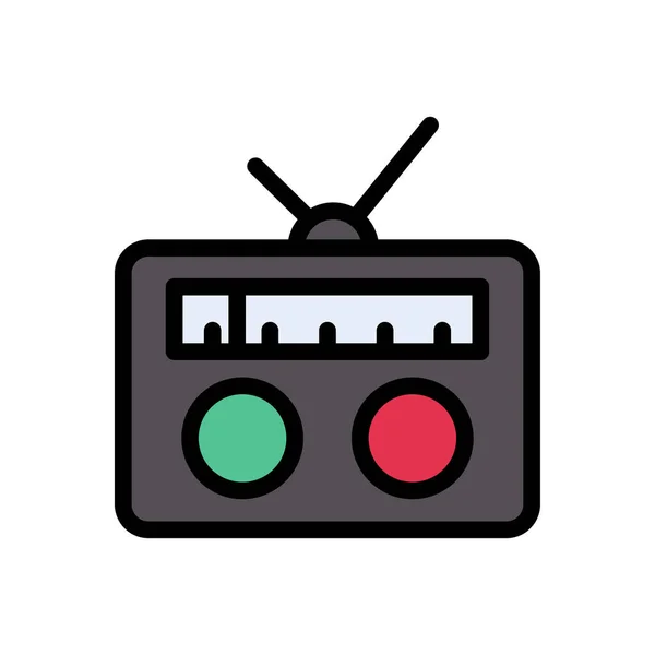 Radio Vector Flat Color Icon — Stock Vector