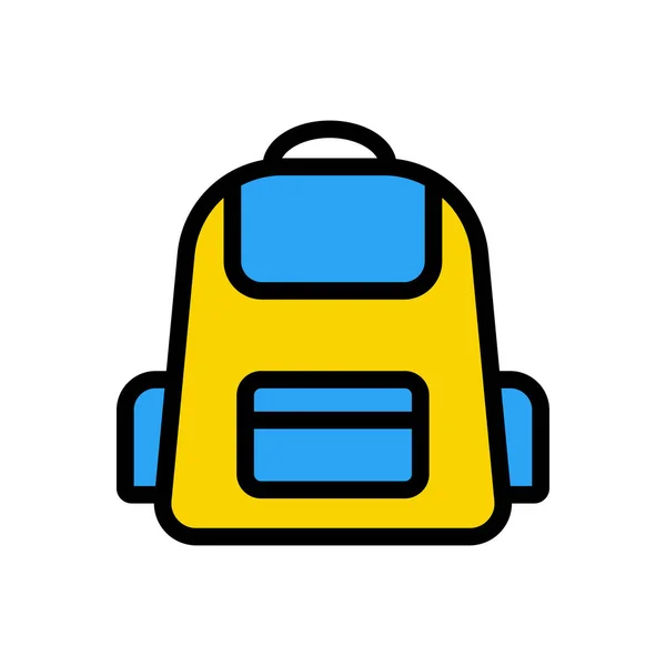 Σχολική Τσάντα Διάνυσμα Επίπεδη Εικονίδιο Χρώμα — Διανυσματικό Αρχείο