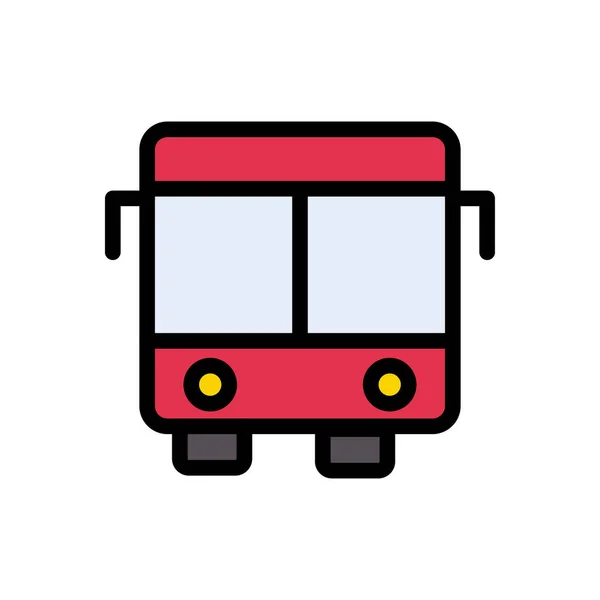 Vector Bus Icono Color Plano — Archivo Imágenes Vectoriales