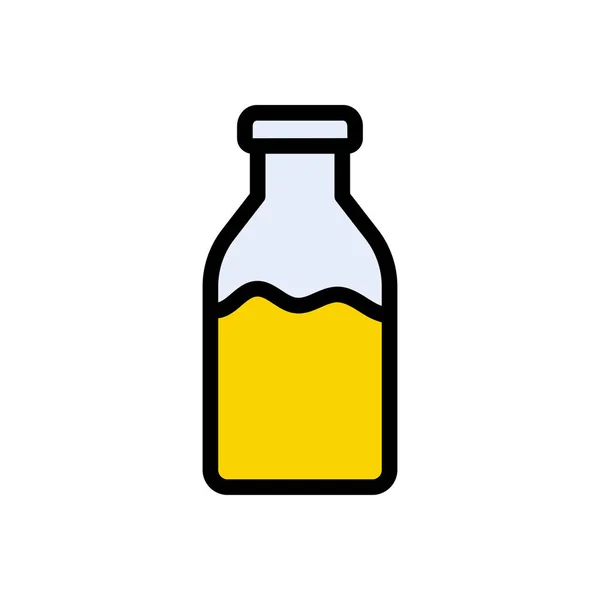 Saftflaschen Vektor Flache Farbe Symbol — Stockvektor