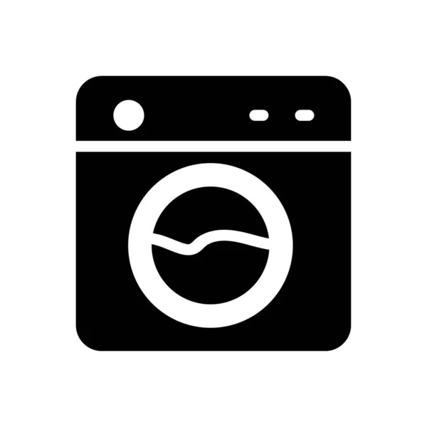 Washing Machine Vector Glyph Flat Icon — Stock Vector