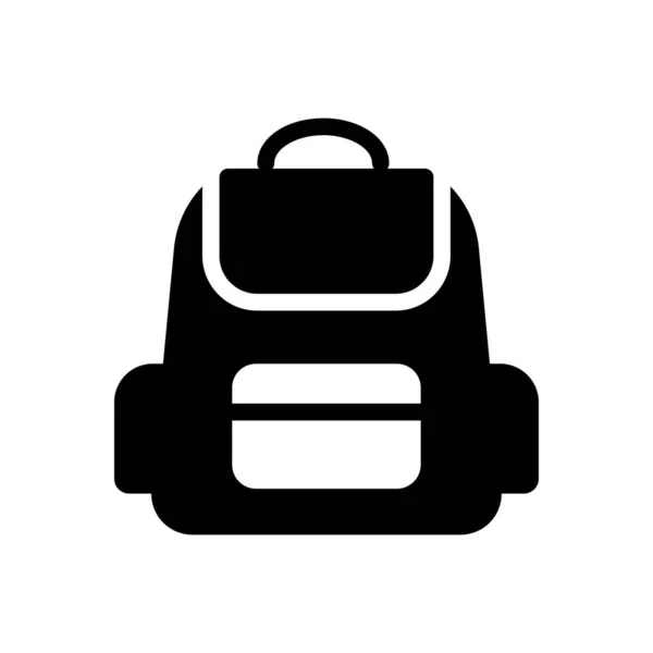 Σχολική Τσάντα Διάνυσμα Glyph Επίπεδη Εικονίδιο — Διανυσματικό Αρχείο