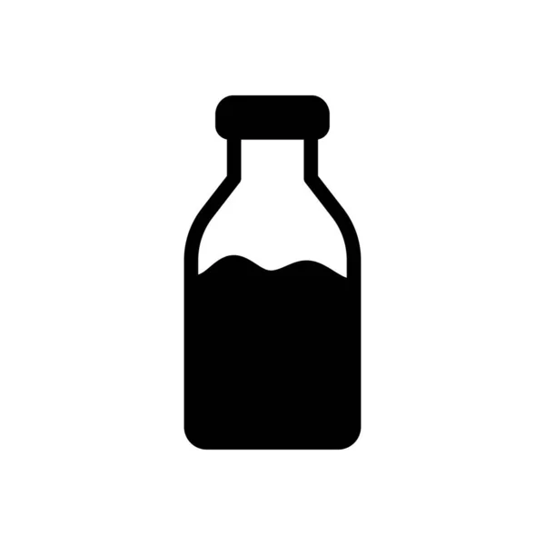 Botella Leche Vector Glifo Plano Icono — Archivo Imágenes Vectoriales