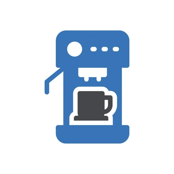 Kahve Makinesi Vektör Renk Simgesi — Stok Vektör