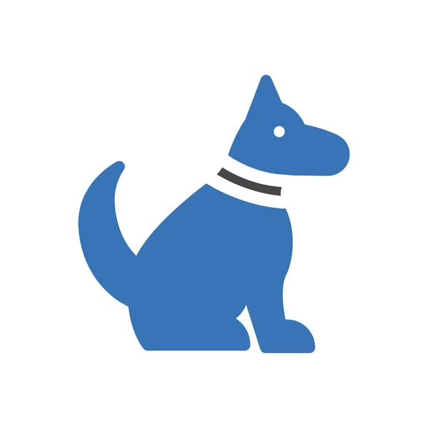 Hund Vektor Glyphen Farbe Symbol — Stockvektor