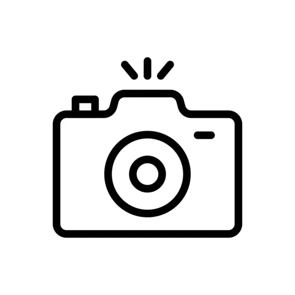 Camera Vector Dunne Lijn Pictogram — Stockvector