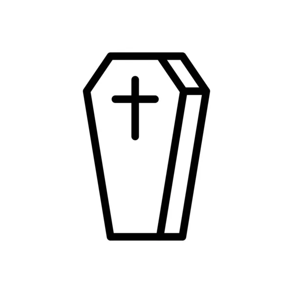 Coffin Vector Thin Line Icon — Stock Vector