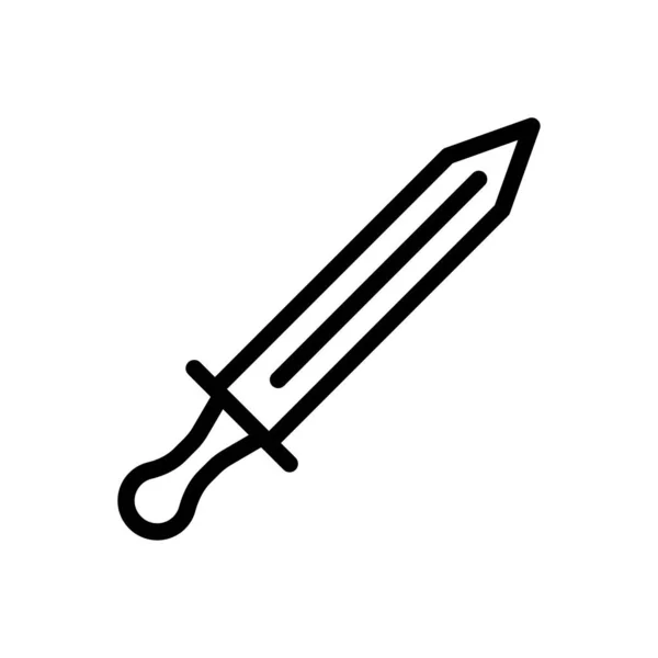 Sword Vector Thin Line Icon — Stock Vector