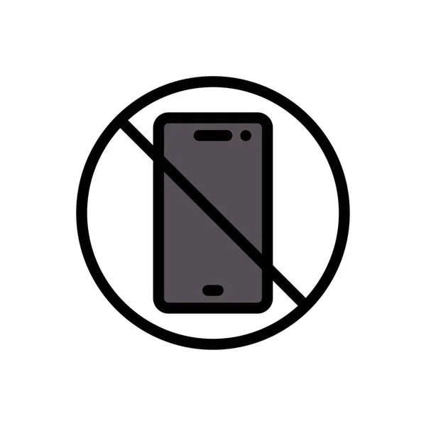 Mobile Allowed Vector Flat Color Icon — Stock Vector