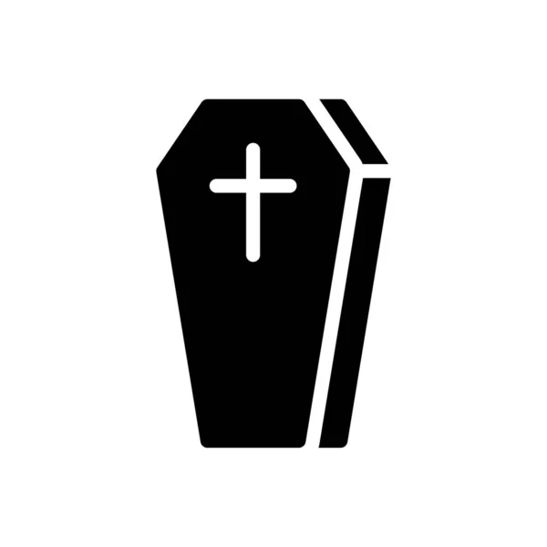 Coffin Vector Glyph Flat Icon — Stock Vector