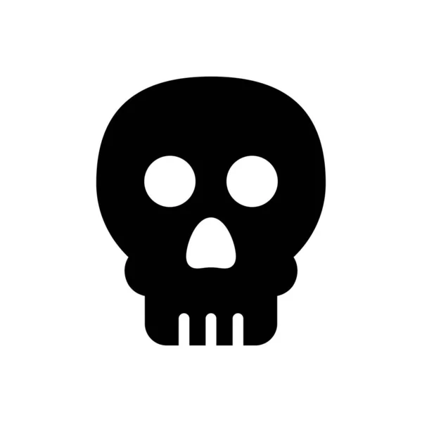 Totenkopf Vektorglyphen Flaches Symbol — Stockvektor