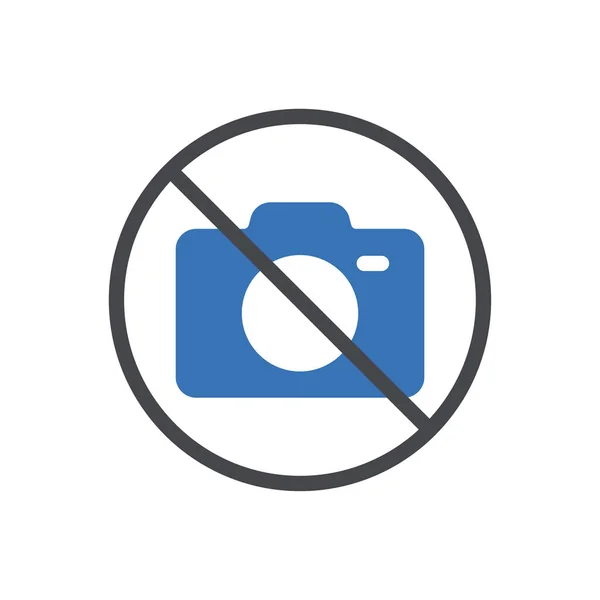 Camera Ban Vector Glyph Color Icon — Stock Vector