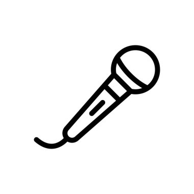 mic vektör ince çizgi simgesi