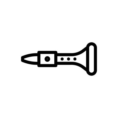 Flüt vektörü ince çizgi simgesi