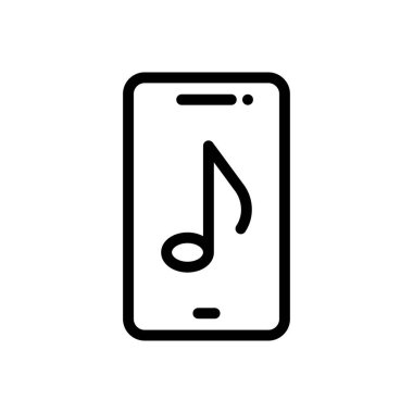 mobil müzik vektörü ince çizgi simgesi