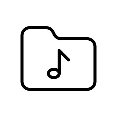 müzik dizini vektörü ince çizgi simgesi