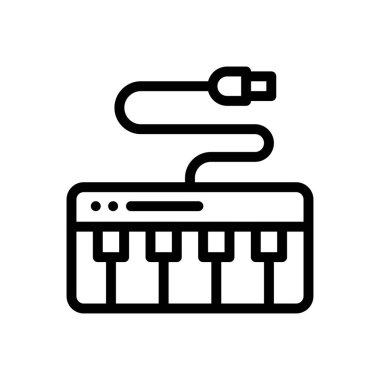 elektrikli piyano vektörü ince çizgi simgesi