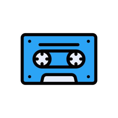 kaset teybi vektör düz renk simgesi