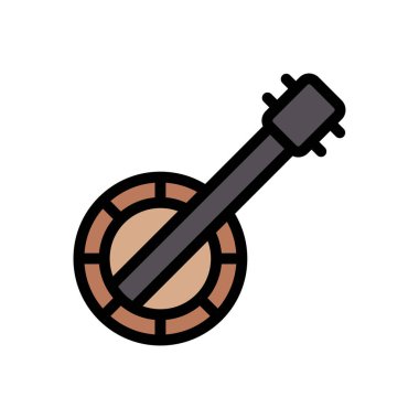 gitar vektörü düz renk simgesi