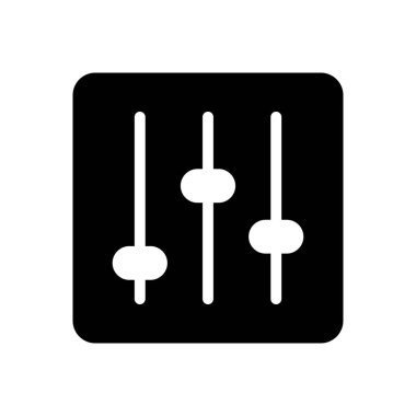 kontrol vektörü glyph düz simgesi