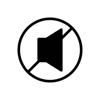 sessiz vektör glyph düz simgesi