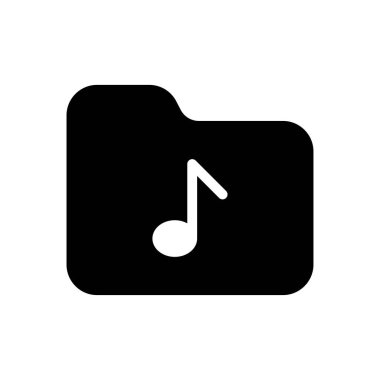 dizin müzik vektörü glyph düz simgesi