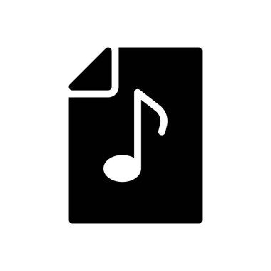 müzik dosyası vektör düz simgesi