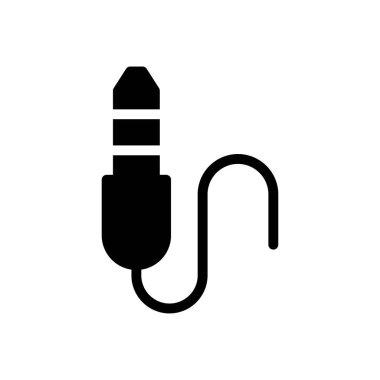 ses jack vektörü glyph düz simgesi