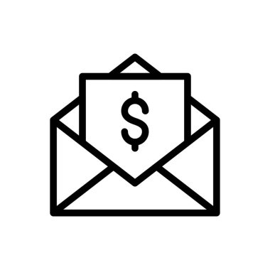 e-posta vektörü ince satır simgesi