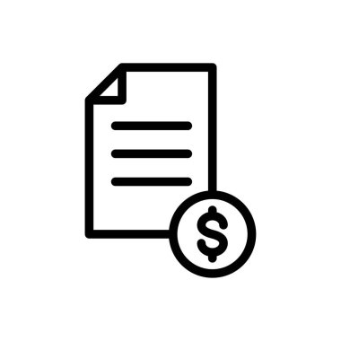 vergi dosyası vektörü ince çizgi simgesi