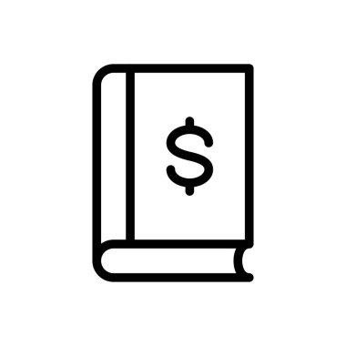 Dolar kitap vektörü ince çizgi simgesi