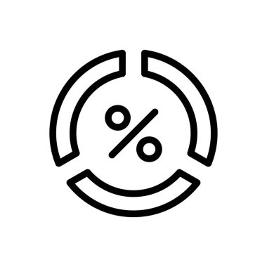 İndirim grafiği vektör ince çizgi simgesi