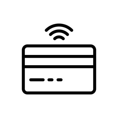 kablosuz ATM vektör ince çizgi simgesi