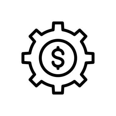 Dolar ayarlama vektörü ince çizgi simgesi