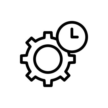 zaman ayarlama vektörü ince çizgi simgesi