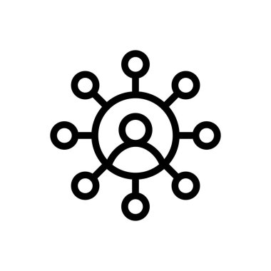 kullanıcı ağ vektörü ince çizgi simgesi