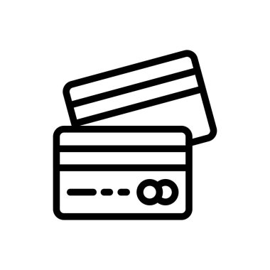 Kredi kartı vektörü ince çizgi simgesi