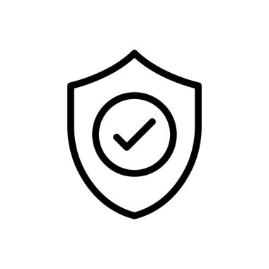 kalkan vektörü ince çizgi simgesi