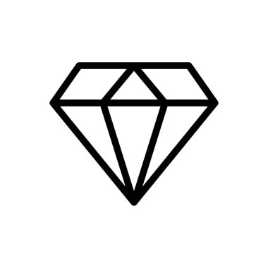 Elmas vektörü ince çizgi simgesi