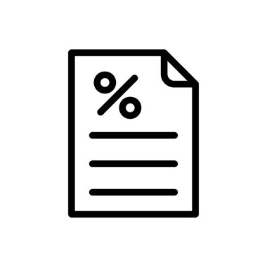 İndirim faturası vektörü ince çizgi simgesi