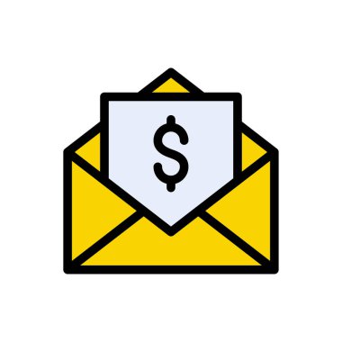 e-posta vektörü düz renk simgesi