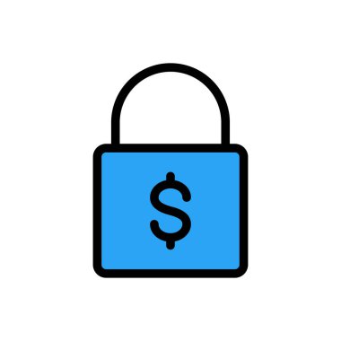 Dolar kilidi vektör düz renk simgesi