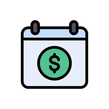 takvim vektörü düz renk simgesi