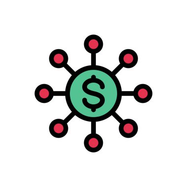 Dolar paylaşım vektörü düz renk simgesi