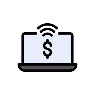 laptop kablosuz vektör düz renk simgesi