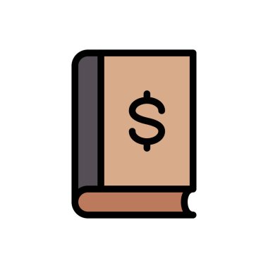 Dolar kitabı vektörü düz renk simgesi